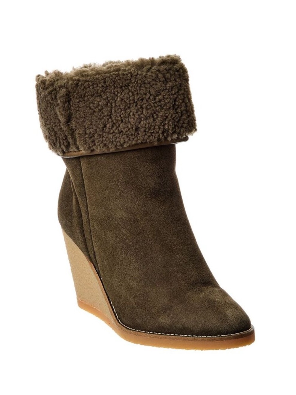 Isabel Marant Totam green suede wedge ankle boots size 36